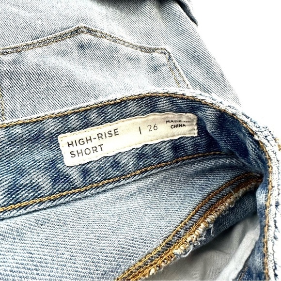 Bullhead Denim Jean Shorts Sz 26 Womens High Rise Shorts Medium Wash Denim Blue - Picture 6 of 10